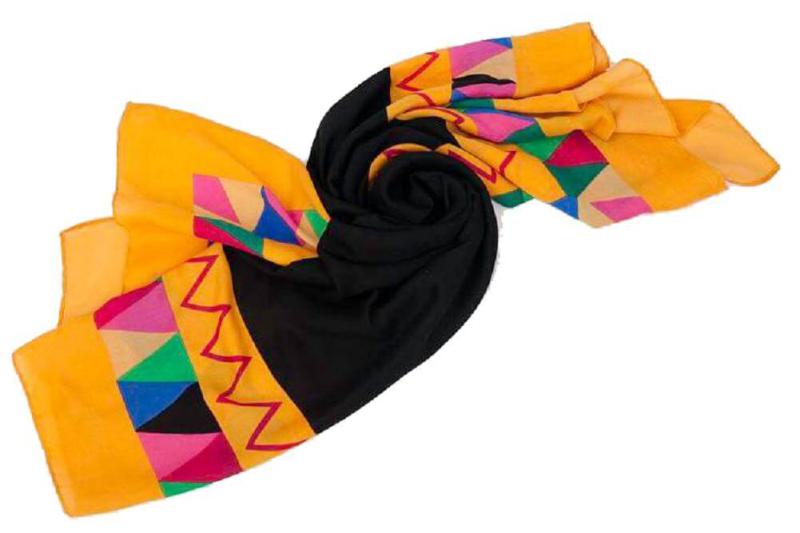 Damen Tuch Groß Viskose 130X130 cm Gelb
